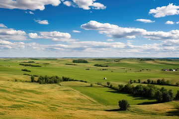 Fototapeta na wymiar Natural landscape of outdoor farms under the blue sky and white clouds