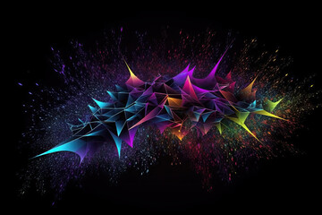   The neon light pattern on the black background