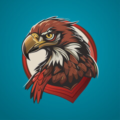 Creative illustration of an isolated hawk head that can be used as a sign, mascot or logo