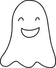 Cute doodle halloween. Simple coloring card holidays design element, nursing