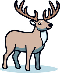 Reindeer cartoon isolated on white