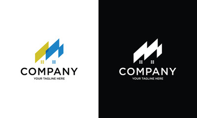 Creative and professional initial letter M house logo design