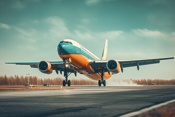 AI aircraft take off or arrived on the airport runway