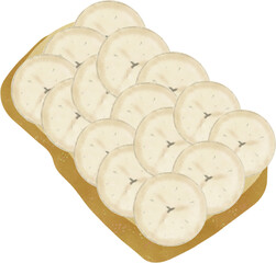 Banana on a white bread