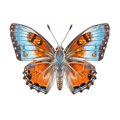 Brown argus butterfly -  Aricia agestis. Transparent PNG. Generative AI