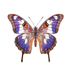 Freyers purple emperor butterfly -  Apatura metis. Transparent PNG. Generative AI