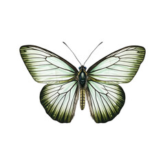 Fototapeta na wymiar Green-veined white butterfly - Pieris napi. Transparent PNG. Generative AI
