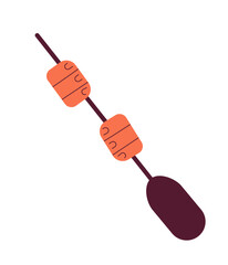 Sup paddle hands semi flat colorful vector hands. Paddleboard equipment. Water sports gear. Paddle board yoga. Editable clip art on white. Simple cartoon spot illustration for web graphic design