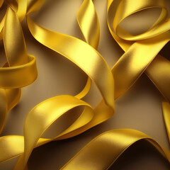 Realistic Gold ribbon texture background. Generative AI.