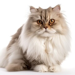 British Longhair cat cat isolated on white background. Generative AI