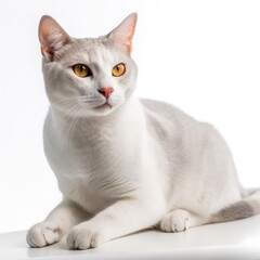 Burmilla cat cat isolated on white background. Generative AI