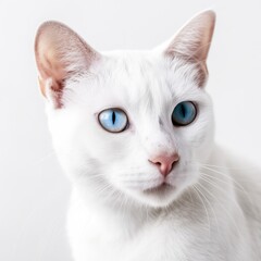 Ojos Azules cat cat isolated on white background. Generative AI