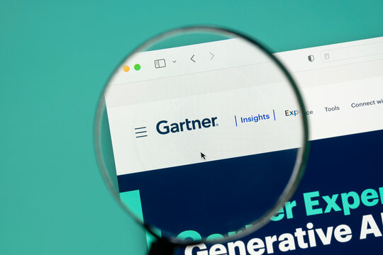 Ostersund, Sweden - June 23, 2023: Gartner website on a computer screen. Gartner, Inc. is an American technological research and consulting firm based in Stamford.