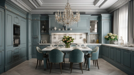 Fototapeta na wymiar Luxury Elegant kitchen interior