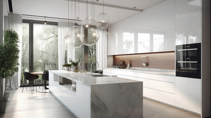 Fototapeta na wymiar Modern Elegant kitchen interior