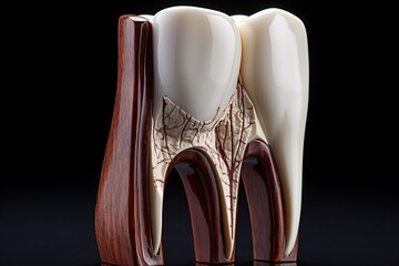 Sectioned Ceramic Tooth. Generative AI