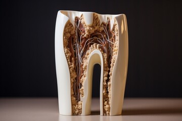 Sectioned Ceramic Tooth. Generative AI