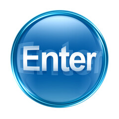 Enter icon blue, isolated on white background