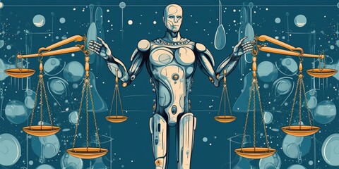 Ai policy advisor navigating legal and regulatory landscapes, concept of Artificial intelligence compliance, created with Generative AI technology