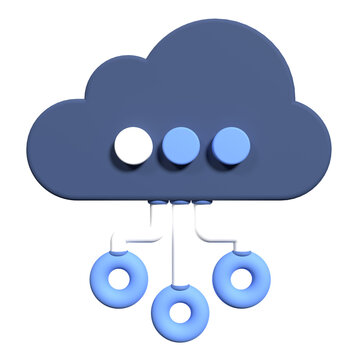 3d cloud computing technology. Cloud storage technology and online data storage. 3d render illustration