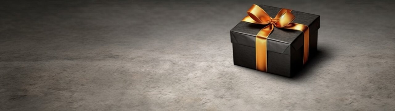 Gift box and bow on neutral background