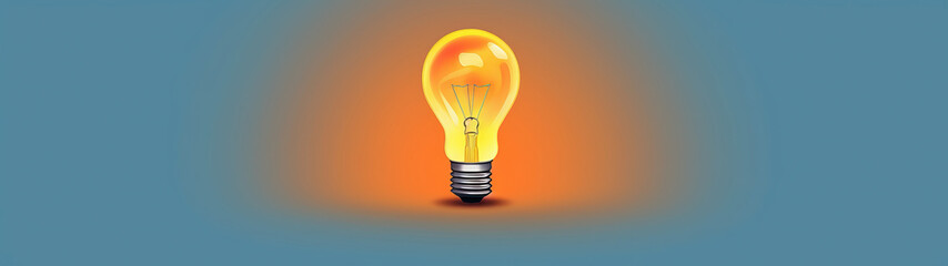 drawn light bulb on blue