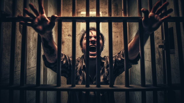 criminal behind bars in prison