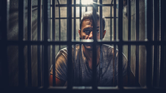 criminal behind bars in prison