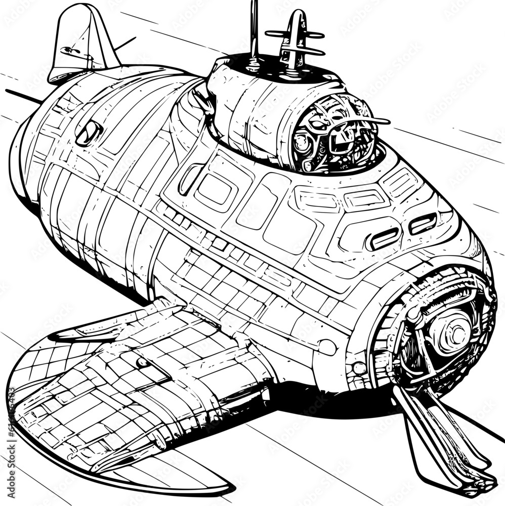 Sticker illustration of a Submersible 