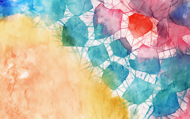 illustrazione generative ai di generica superficie di sfondo in colori ad acqua, tonalità pastello su carta a grana ruvida