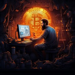 computer technologies Bitcoin Trading Illustration: Enhance Your Projects with Adobe Stock