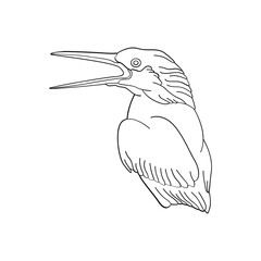 Fototapeta premium Bird outline vector for coloring book and tattoo design. Bird line art. Bird vector illustration. Bird outline. Bird line art. Hand drawn bird.