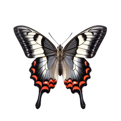 Scarce swallowtail butterfly -  Iphiclides podalirius. Transparent PNG. Generative AI