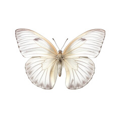 Fototapeta na wymiar Small white butterfly - Pieris rapae. Transparent PNG. Generative AI
