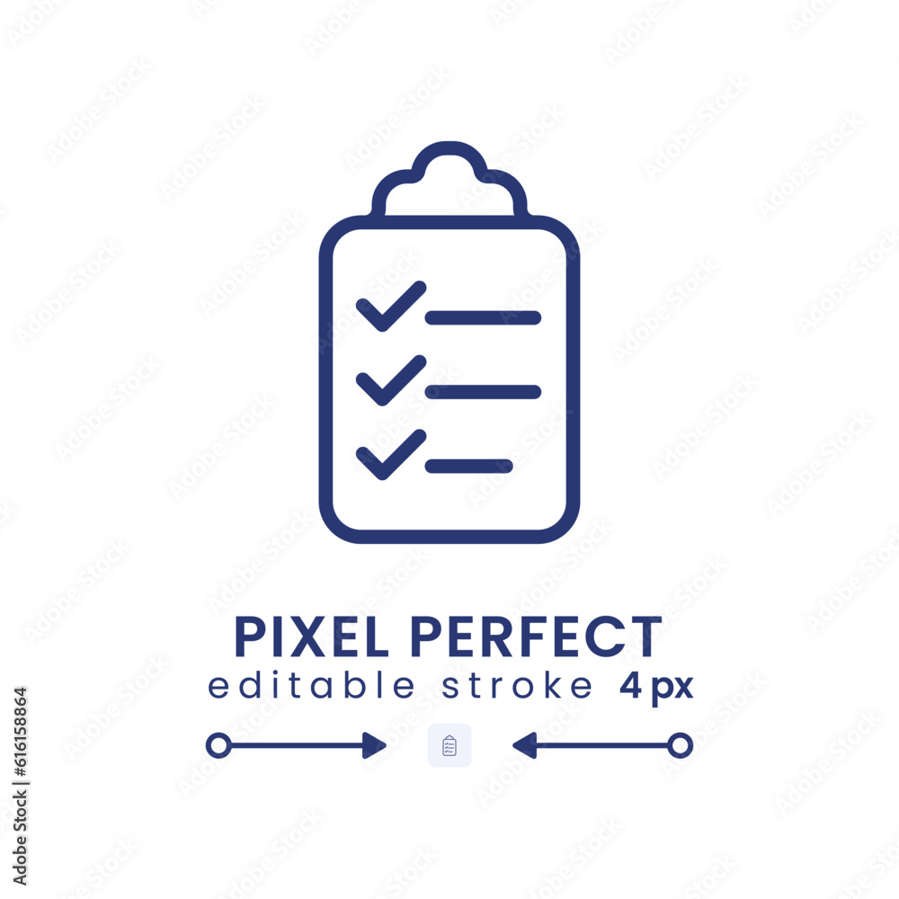 Poster date tasks linear desktop icon. work plan. day schedule. meeting agenda. time management. pixel perf