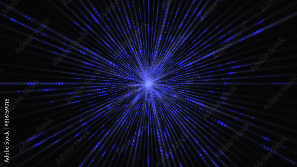 Poster a futuristic star in a distant galaxy. 3d animation of high speed flying lines. magic explosion star