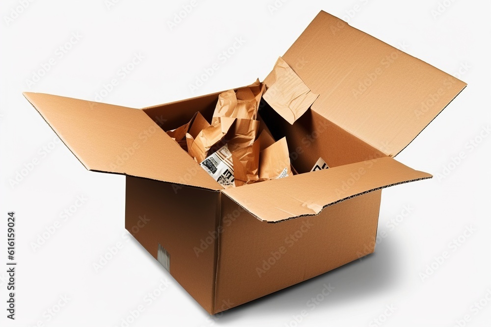 Poster open box isolated on white background. generated by ai