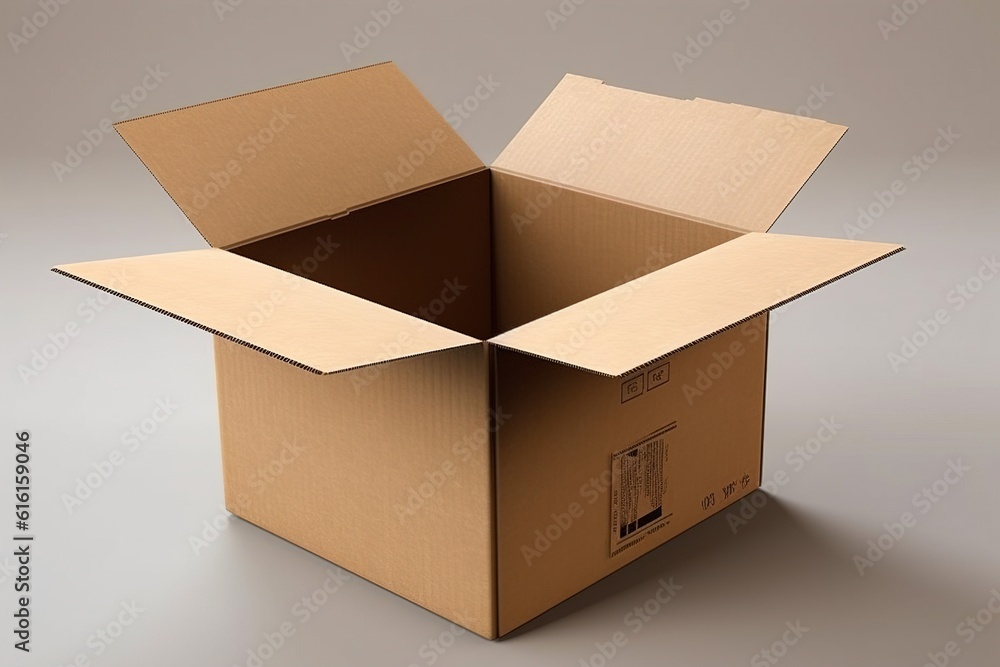 Poster open box isolated on white background. Generated by AI