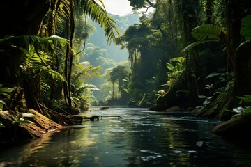 Exotic Rainforests Tropical Jungle Delights. Generative AI