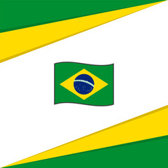 Brazil Flag Abstract Background Design Template. Brazil Independence Day Banner Social Media Post. Brazil Banner