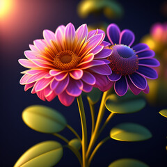 pink and yellow flower