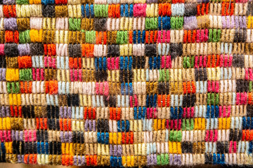 Background with multicolor checkered fabric