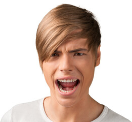 Portrait of a Young Man Shouting