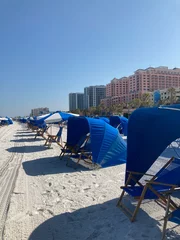 Papier Peint photo autocollant Clearwater Beach, Floride row of chairs on the beach