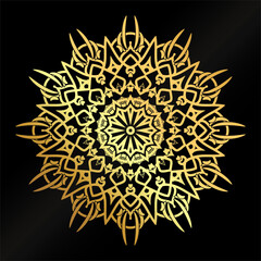 Ornamental luxury golden mandala. Islam, Arabic, Indian, turkish, pakistan, chinese, vector. 
