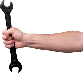 Hand holding a wrench