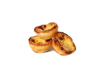 pastel de nata isolated on white background 