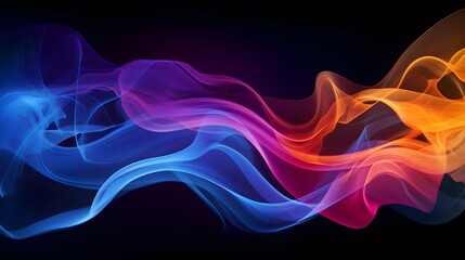 Abstract multicolored smoke on a dark background. Design element.Generated ai