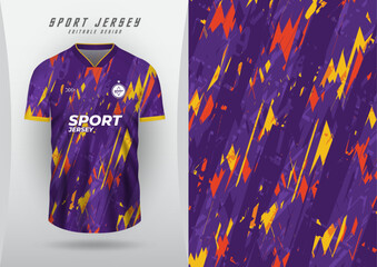 Background for sports jersey, soccer jersey, running jersey, racing jersey, purple and orange-yellow pattern.