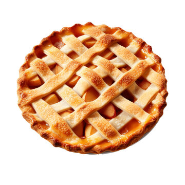 Apple pie on white background